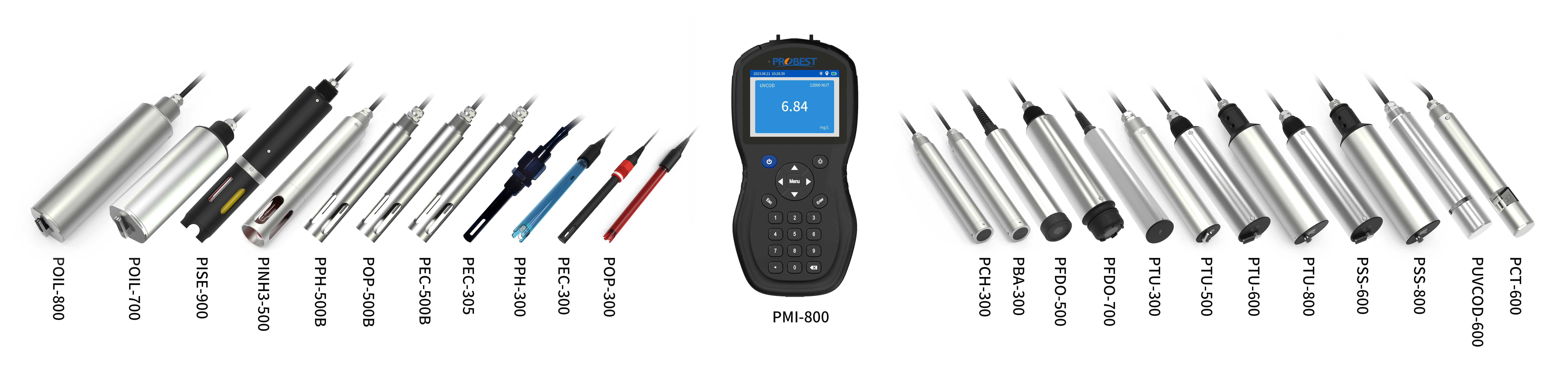 Portable Series Now Fully Supports Multiple PROBEST Electrodes (including Oil in Water, Ion Types, CL, Ph, ORP, Conductivity, CH, BA, DO, Turbidity, Ammonia, Nitrate, TSS, Cod, Color Sensors)