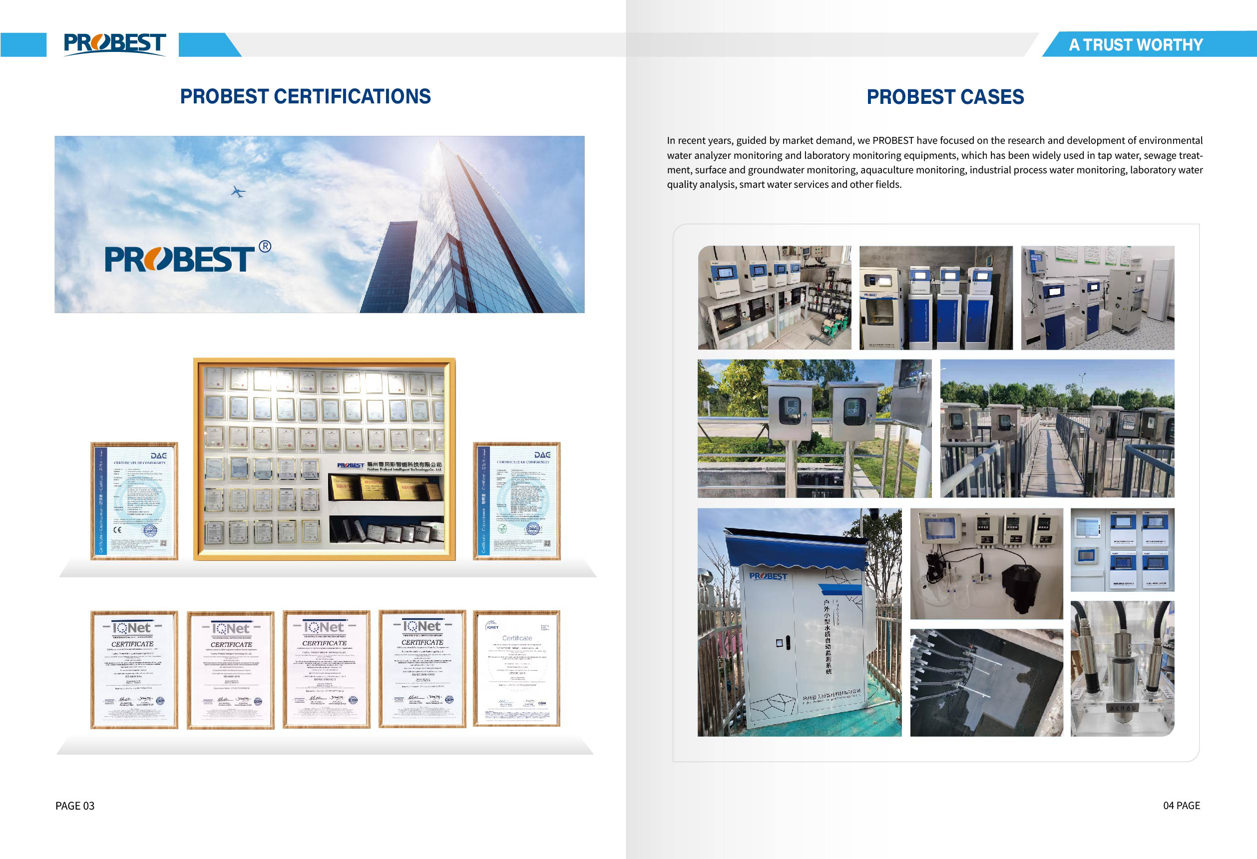 Probest Honors and cases in water quality analyzer monitoring